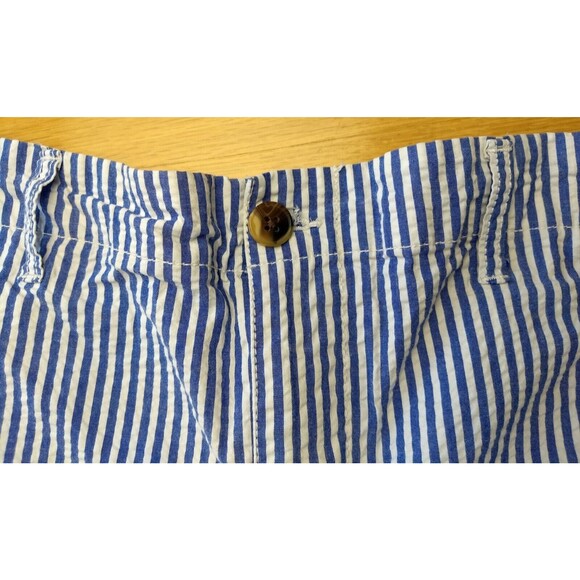 Old Navy OG Chino Womens Shorts Medium Seersucker Blue White Stripes Pockets Zip - Picture 3 of 16